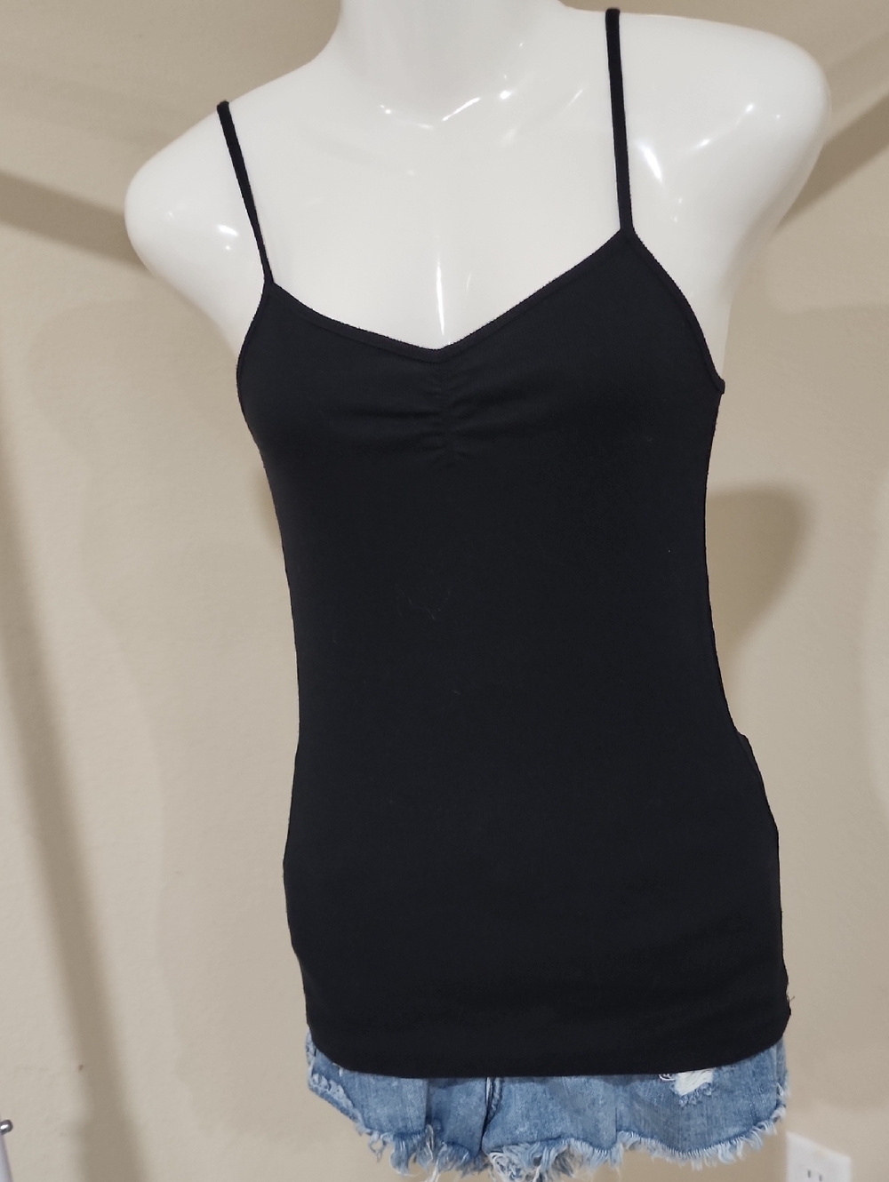 No Boundaries Black Spaghetti-Strap Cami Tank